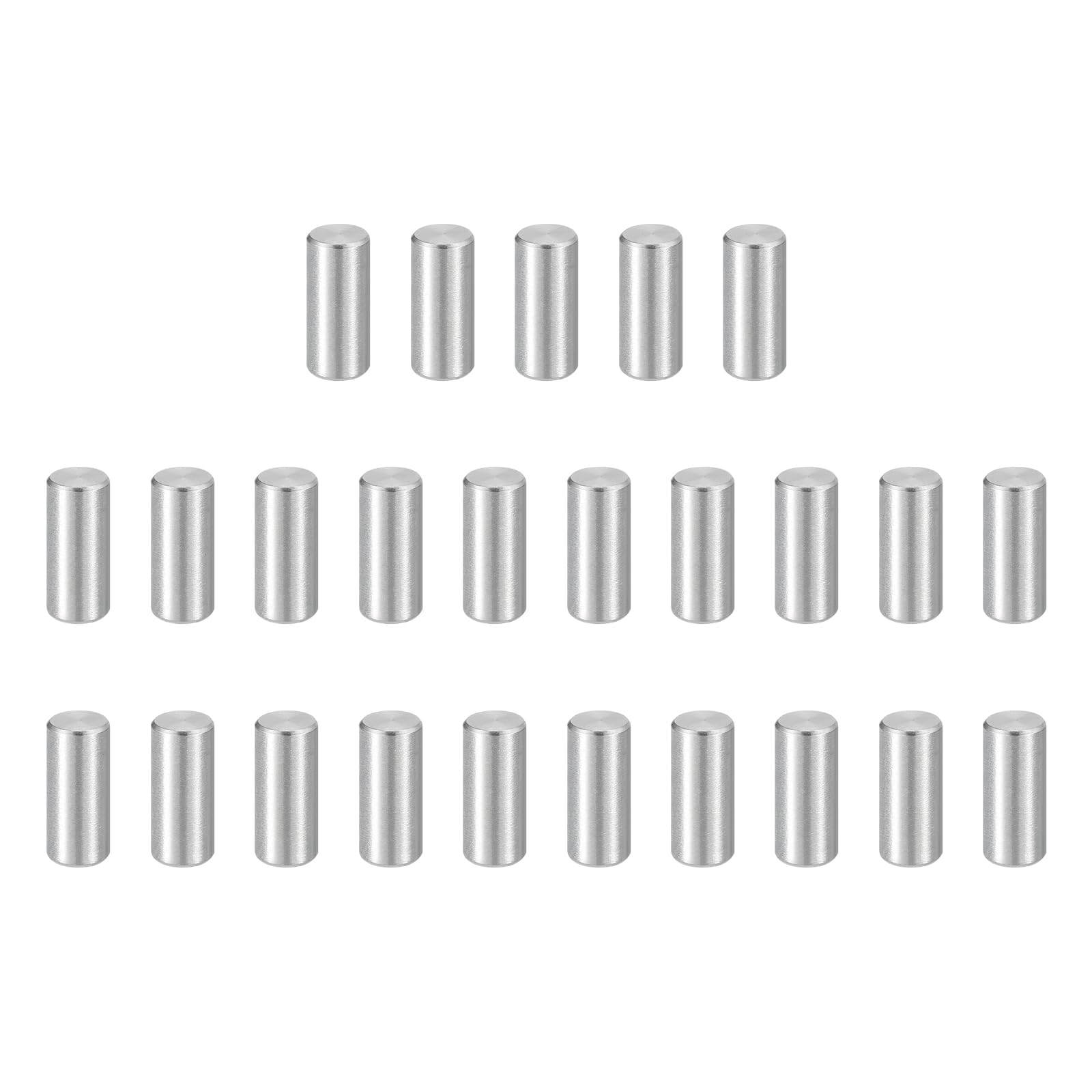 sourcing map 25pcs Dowel Pins, M5 x 15mm 304 Stainless Steel Cylindrical Shelf Support Peg Pin Rod Fasten Elements for Metal Devices Wood Furniture DIY Installation, Silver
