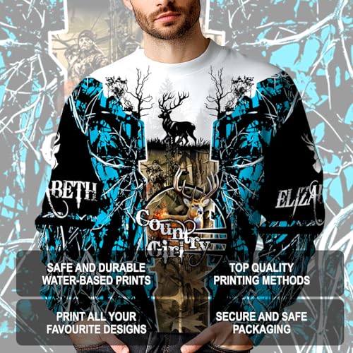Image of PriAmi Custom Camo Hoodie for Women, 3D Pullover Hunting Sweater Gift
