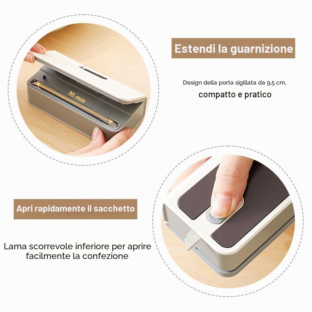Sigillatore Mini Sigillatrice per Sacchetti Rapida a 6 Velocità USB Sigilla per Sacchetti di Plastica per Snack e Caramelle per Mantiene Cibo Fresco