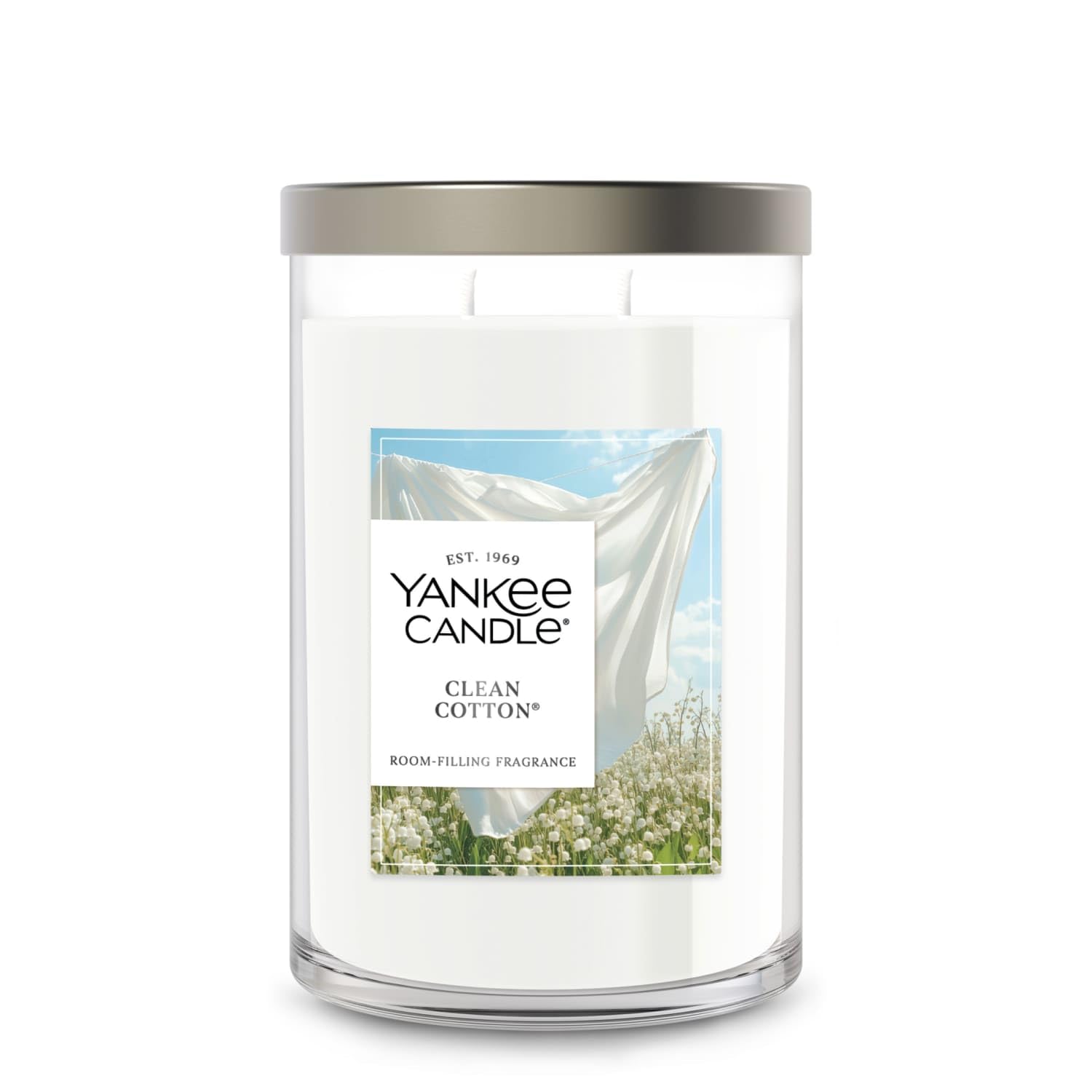 Yankee Candle Clean Cotton Signature Duftkerze im Glas, groß