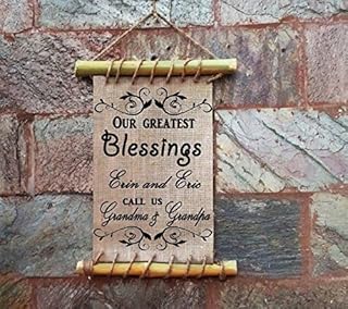 Personalized Gift fro Grandma Grandpa • Our Greatest Blessings Call us Grandma and Grandpa • Gift for Grandma Grandpa • Framed Burlap • Grandparents Gift • Mother's Day Gift from Grand kids