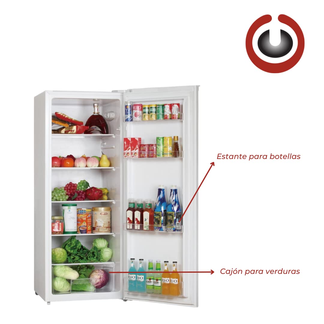 EAS ELECTRIC SMART TECHNOLOGY | EMR145W | Frigorifico Vertical | Blanco | 143x56 cm F | Nevera Portatil | Frigorifico Pequeño 240 L | Clase climática N-ST | Estante Botellas