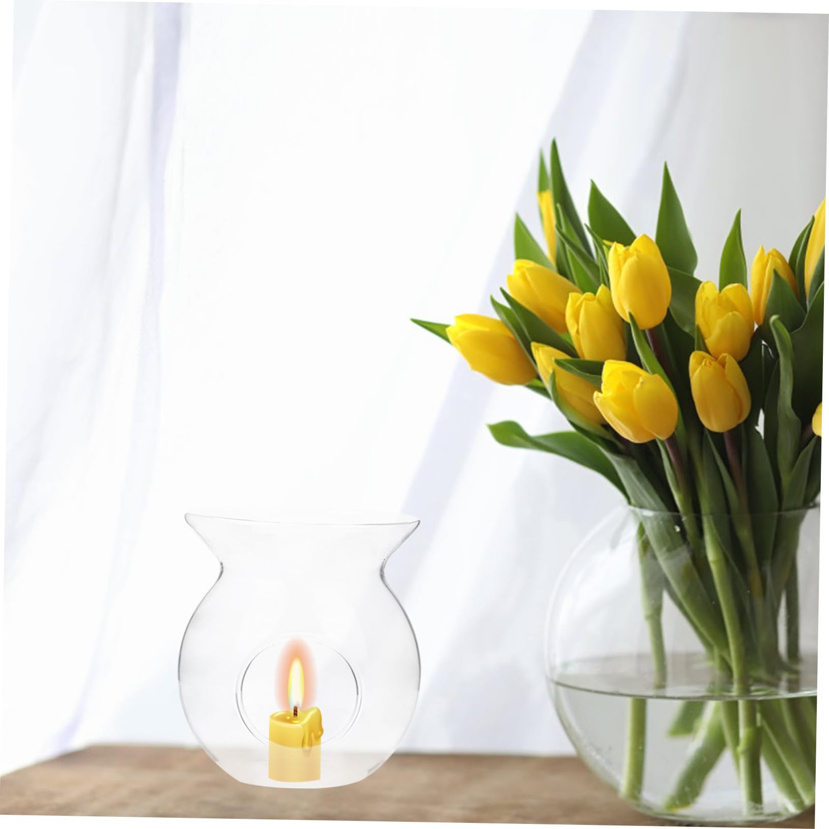 ULTECHNOVO Duftlampe Aus Glas Als Kerzenwärmer Und Ölbrenner Für Tischdekoration Hitzebeständig Und Rissfrei