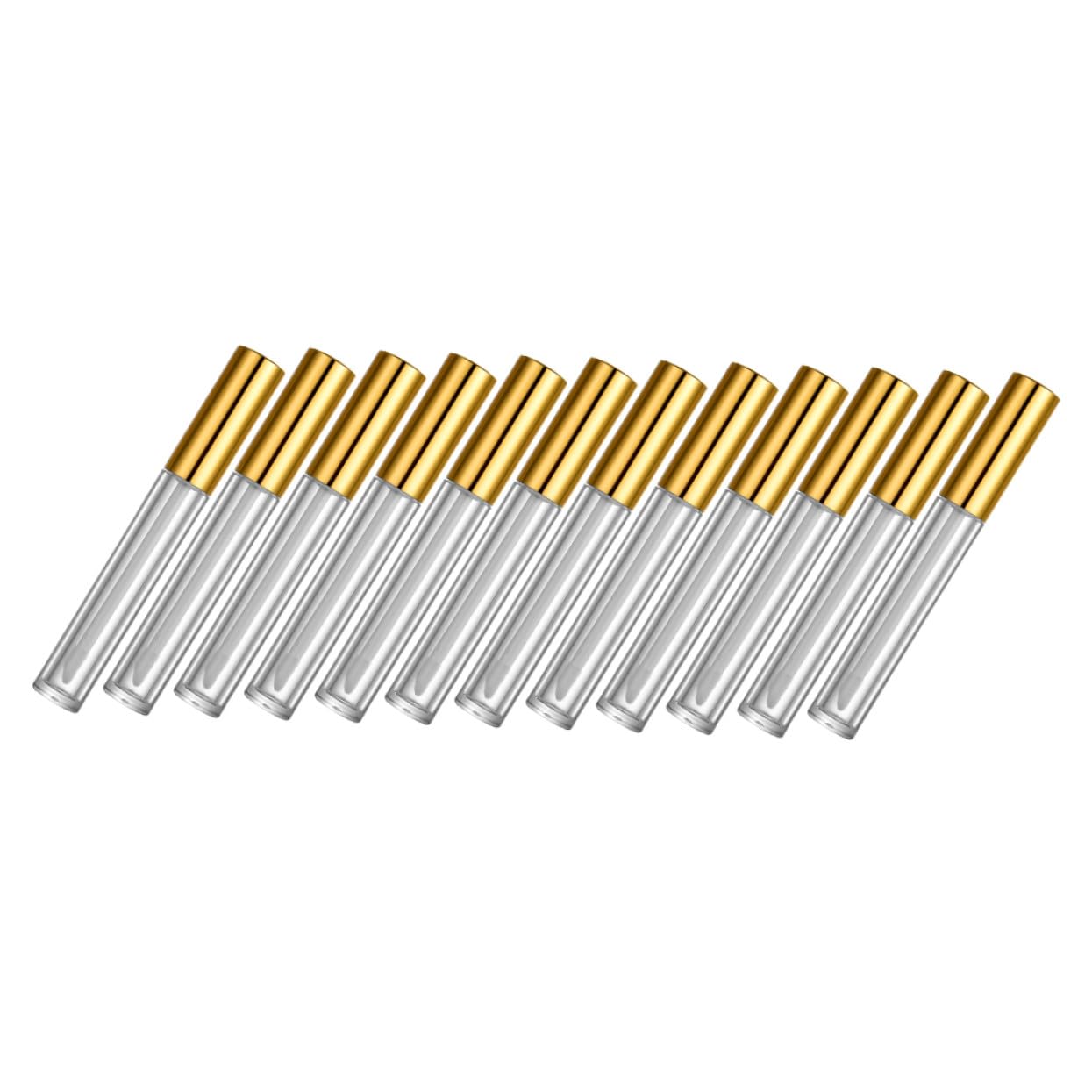 Tubetto Lucidalabbra Vuoto 10ml Plastica Oro, 40 Pezzi | Lip Oil e Lip Liquid, Uso Makeup, Leggero e Portatile, Confezione da 40