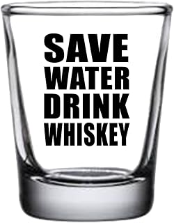 Rogue River Tactical Sarcastic Funny Save Water Drink Whiskey Shot Glass Gift Idea for Friend Coworker or Boss 1.5 Ounce