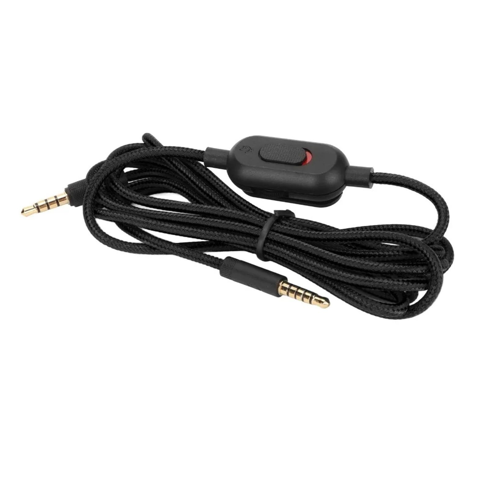 3,5 mm gamingowy zestaw słuchawkowy wymienny kabel nylonowy pleciony z przełącznikiem wyciszającym do Logitech G Pro G Pro X G433 G233 czarny (czarny)