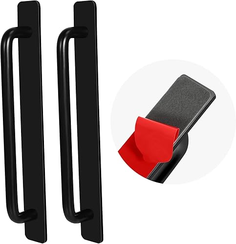 Miniatura 1 de 2pcs Self-Stick Instant Cabinet Drawer Handles Pulls  Aluminum Alloy Drawer Push Pull Handles Helper with Adhesive Door Handle for Kitchen Cabinet