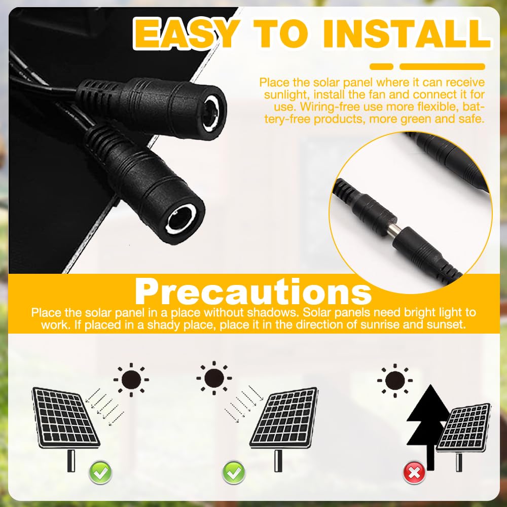 Solar Ventilator Gewächshaus, 16W Solarventilator Wasserdicht mit Unterstützung, Dual Ventilator Solar, Solar Lüfter für Kleine Hühnerställe, Schuppen, Ansaug- oder Abluft
