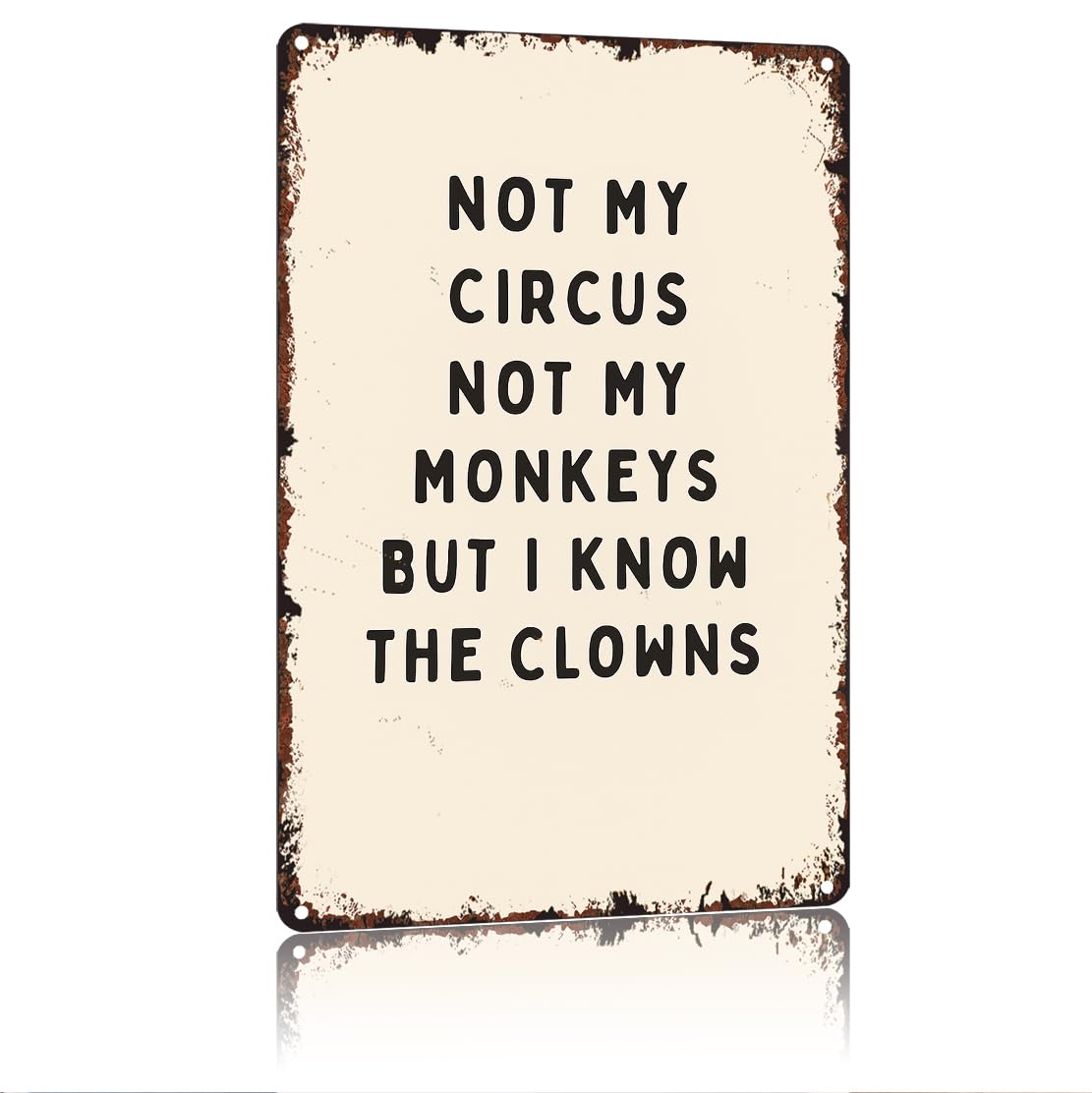 Humorous Daily Quote Metal Plaque 8x12 Inch, Vintage Wall Ornament for Home Kitchen Patio Living Space