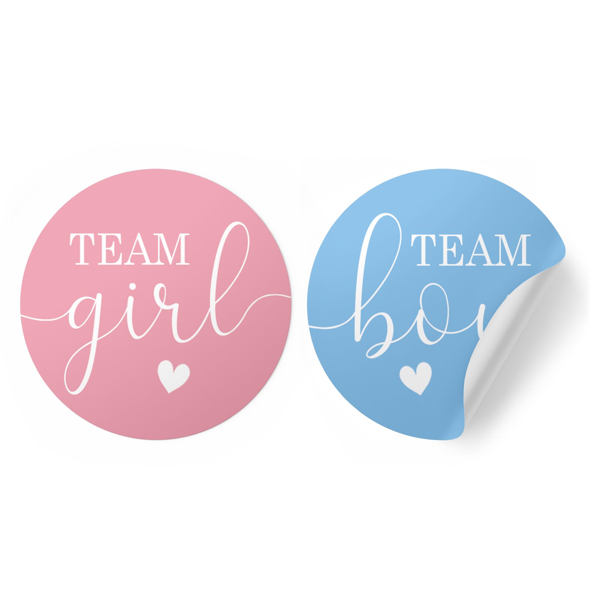 Pink or Blue Gender Reveal Party - Team Boy or Team Girl Stickers - Baby Gender Reveal Decorations - 40 Count