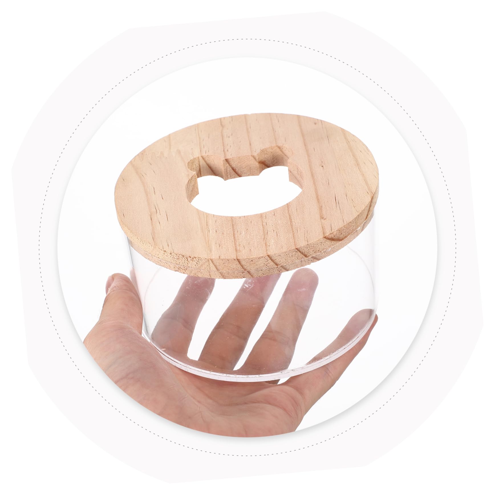 COLLBATH 2stücke Klarer Hamster Sandbad Behälter Mit Holzdeckel Transparente Für Chinchillas Und Kleine Haustiere Für Spiel Und Pflege Im Käfig