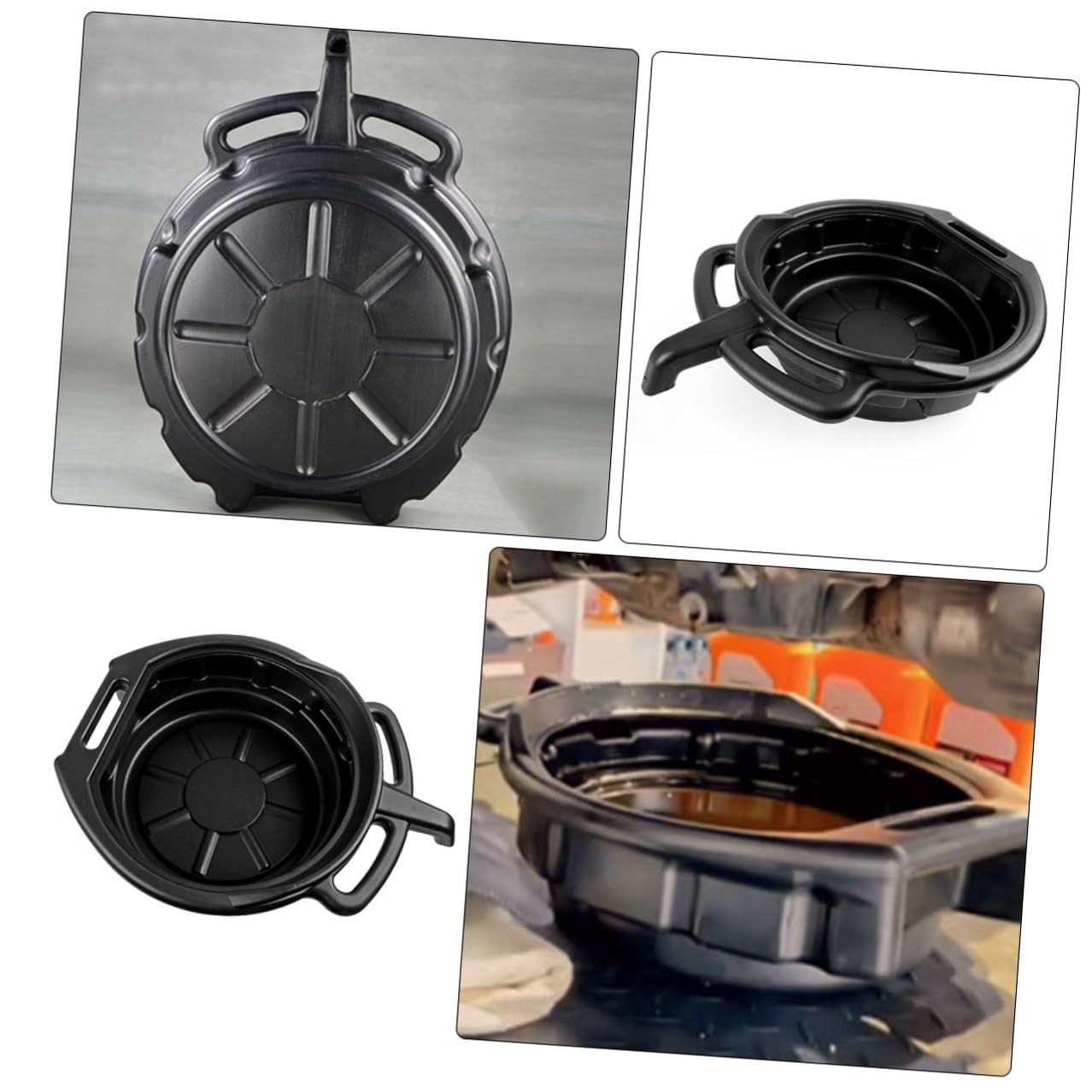 Healeved Bandeja De Goteo para Cambio De Aceite 2 Piezas (10l y 15l) En PE Duradero para Taller Automotor, Almacenamiento De Residuos De Aceite, Mantenimiento De Vehículos