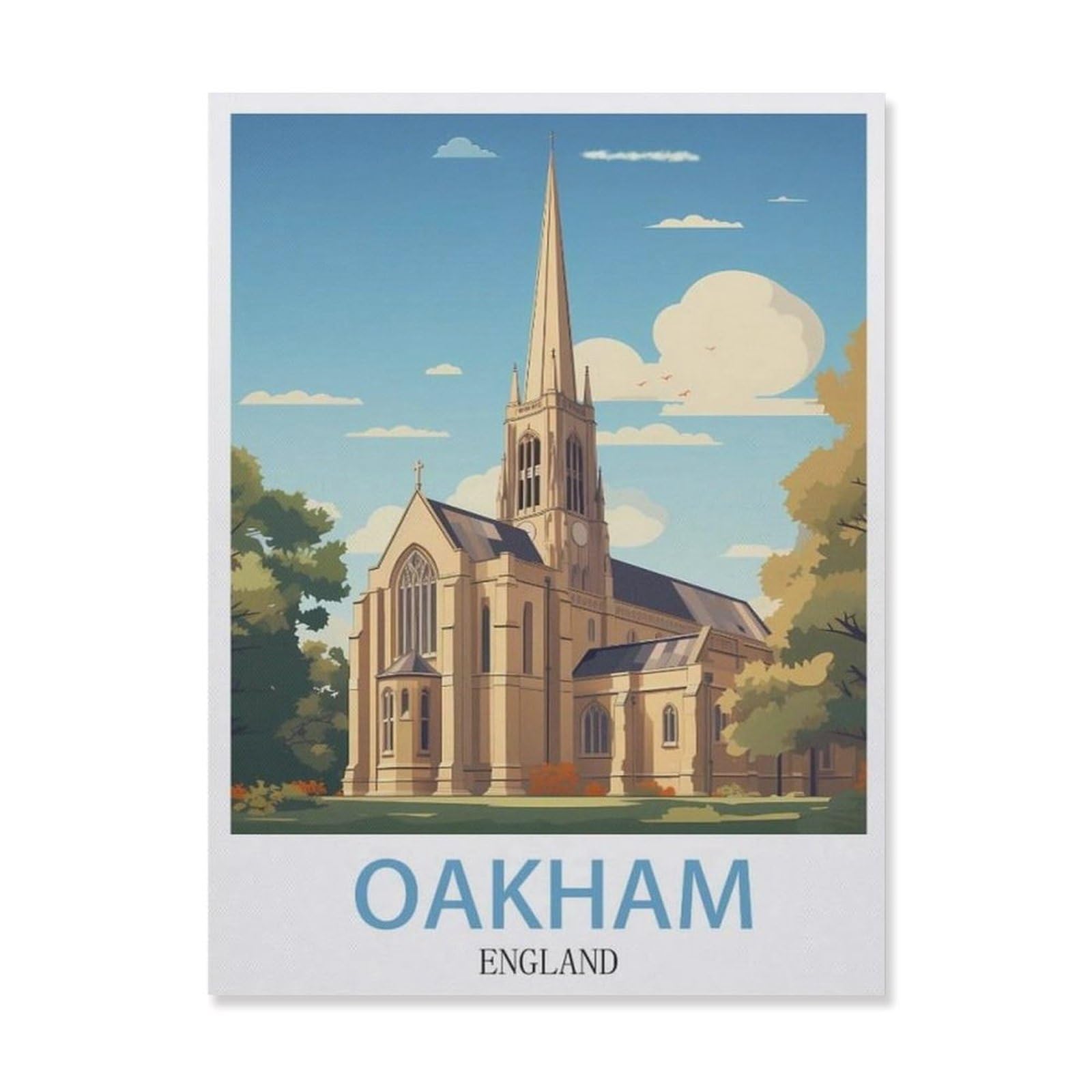 Funny Bathroom Wall Decor Signs，Oakham England(30x40cm）