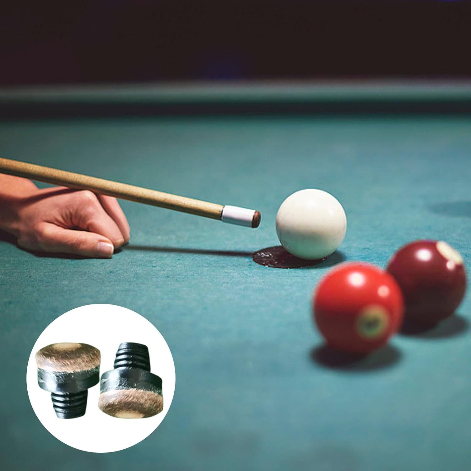 SPORWAY 50 punte per stecca da biliardo: punte avvitabili per stecca da biliardo, 12 mm, con filettatura in plastica M8, punte a vite per stecche da biliardo e snooker