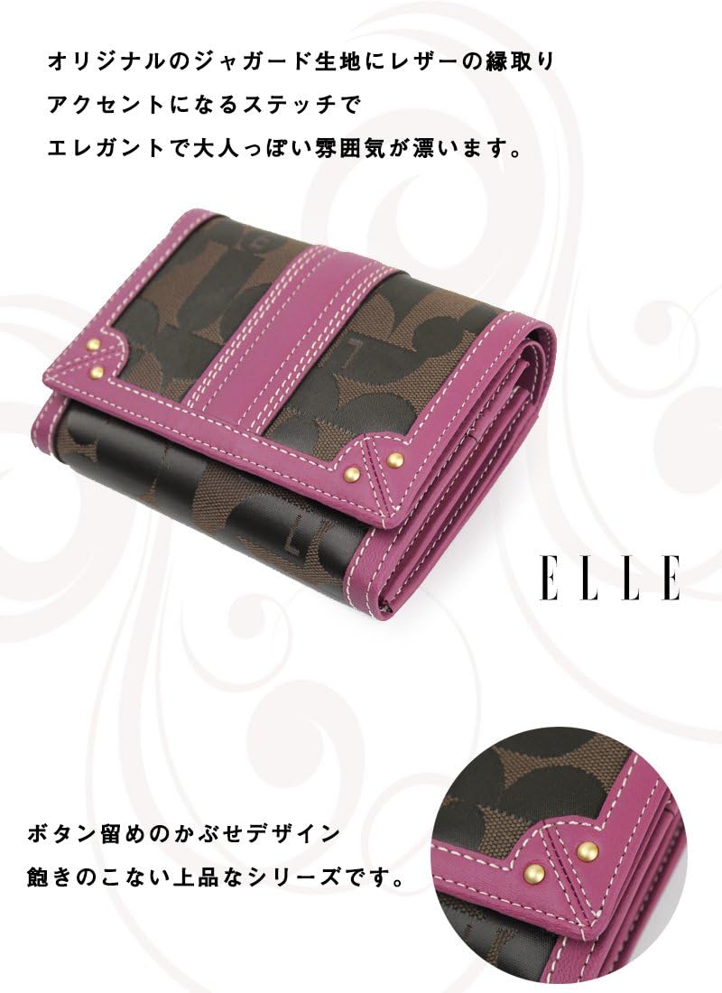 Amazon エル Elle 財布 二つ折り レディース シェリールii コーラルピンク 35 ウェア シューズ Elle エル 財布