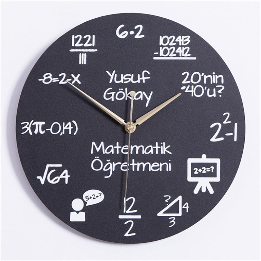 HRWLY Advanced Math Function Wall Clock Science Mathematical Watch Classroom Decor Teachers Gift(3-pack)