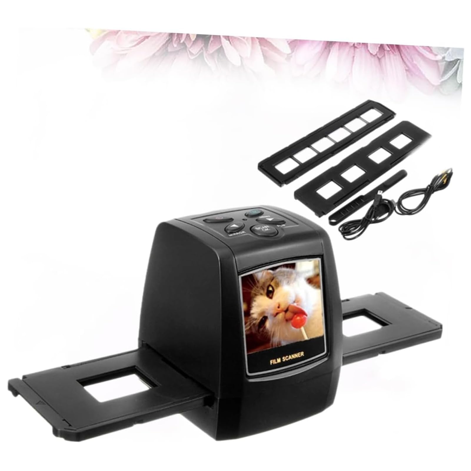 Escáneres de película convertidores de película de 35/135 mm, escaneo Negativo de número de Diapositiva del digitalizador Negativo de Pantalla LCD de 2,36 Pulgadas