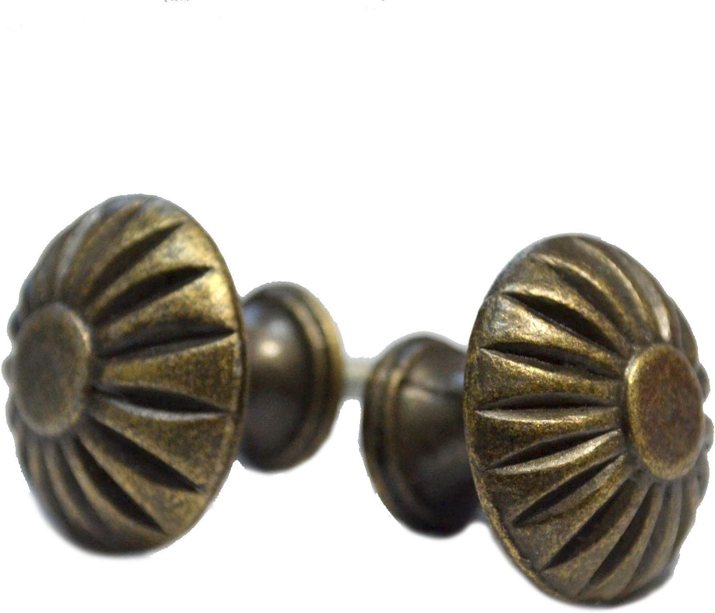 8 PCS Bronze Drawer Knobs Antique Round Handles Vintage Pulls Single Hole Decorative Floral Hardware for Furniture Cabinet Cupboard Dresser Medium Size (Dia:1", Height:7/8")