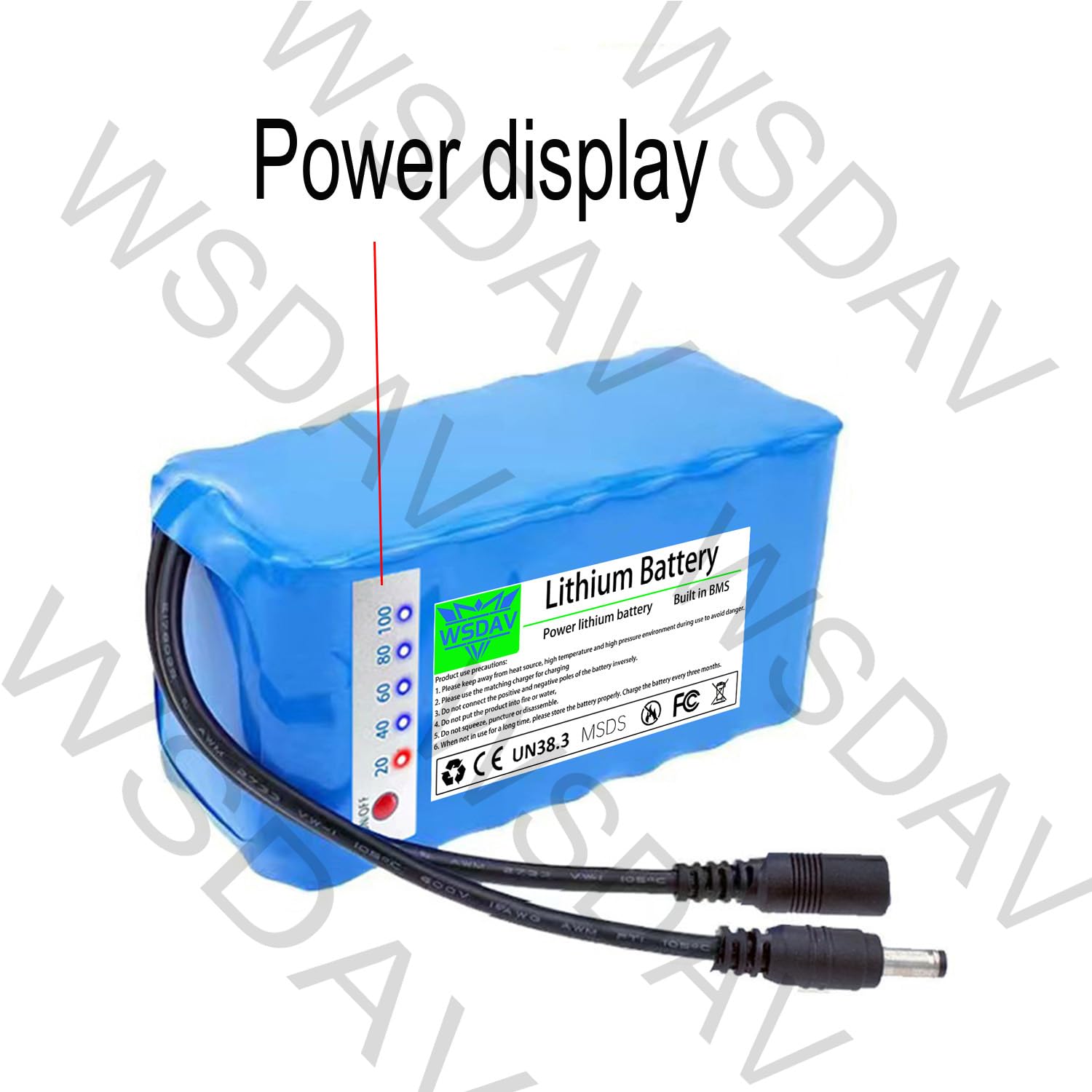 Batería Recargable de Litio de 12 voltios CC 12V 10Ah 12Ah 15Ah 18Ah 20Ah Batería de Repuesto con Cargador,12v20ah
