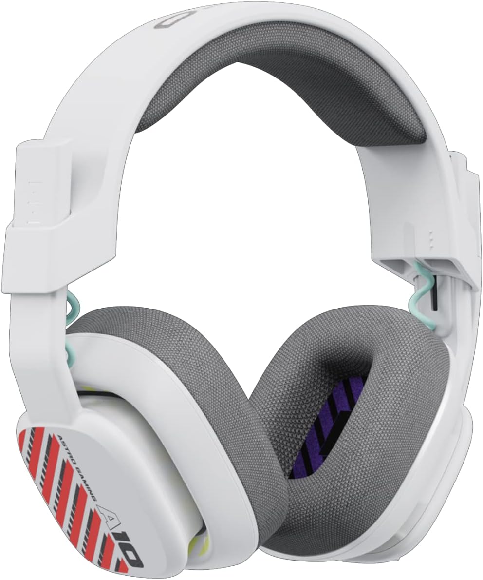 Logitech G Astro A10 Gen 2 Wired Gaming Headset - White/PS Edition | 3.5mm Headphone Jack, 32mm Drivers, Flip-to-Mute Mic, Over-Ear Cup Design