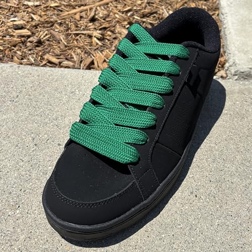 Image of BUCKLE CITY Thick Flat 3 /4 inch Wide Shoelaces Solid Color Strings for All Shoe Types - Chunky Fat Laces for Sneakers, Boots
