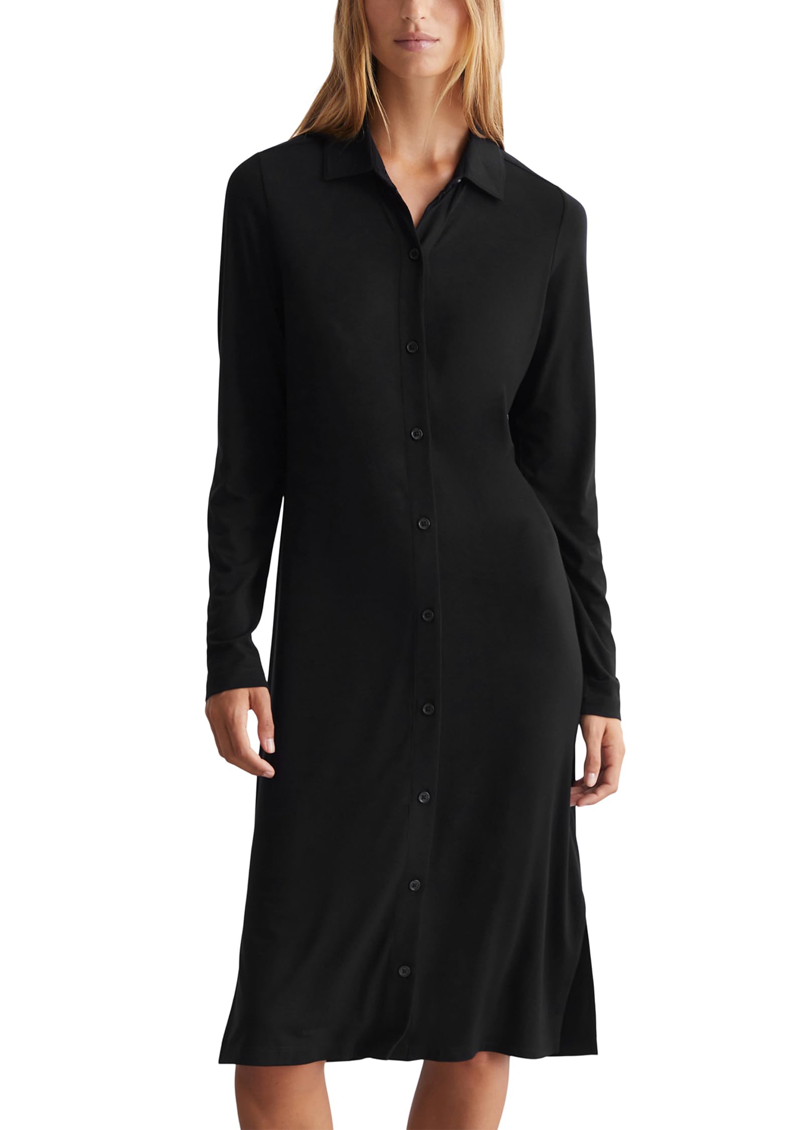 Marc O'Polo Damen Jerseykleid mit Stretch-Anteil Langarm