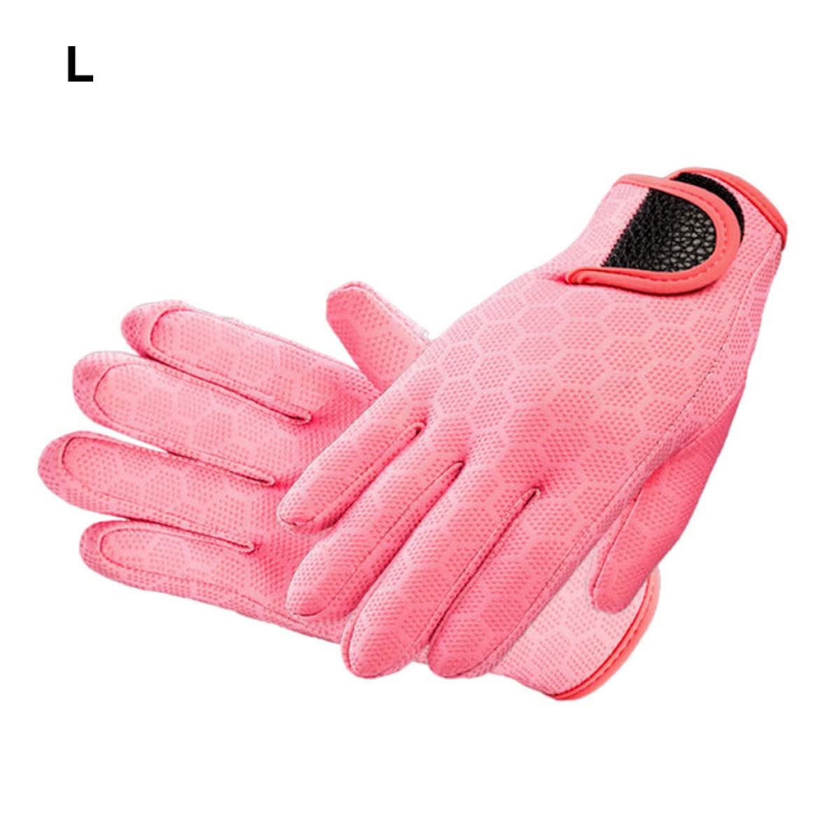 Rękawiczki, rękawiczki termiczne, zimowe rękawiczki termiczne, rękawiczki do pianki 1.5mm Thermal nurkowanie Handwear antypoślizgowe rękawiczki do pływania 1 para S różowy (Color : Pink L)