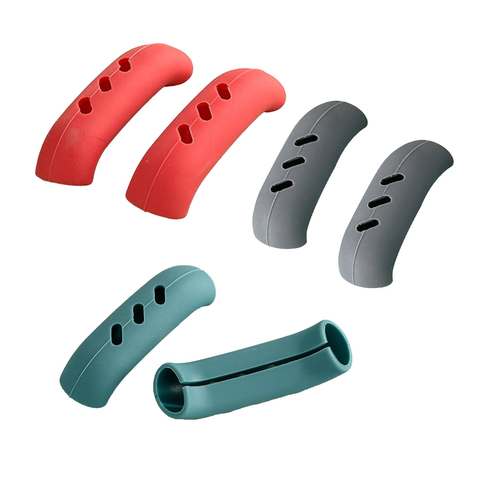 6 maniglie in silicone per pentole, resistenti al calore, mini manico per pentole, protezione dal calore per ciotole in ghisa, padelle in ferro, ciotole per forno, cucina (3 colori)