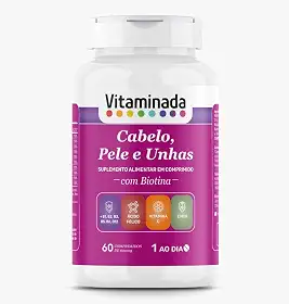 Biotina - Cabelo, Pele E Unhas C/ 60 - Vitaminas C, B1, B2, B3, B5, B6, B7(Biotina), B9(Ácido Fólico), B12, Zinco