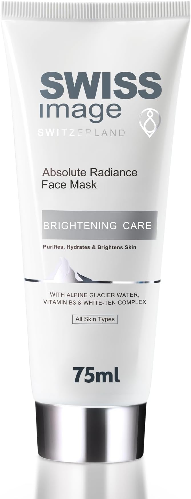 Swiss Image Absolute Radiance Face Mask, 75 ml | Purifies, Hydrates & Brighten Skin | Enriched with Niacinamide, White Ten Complex & Alpine Glacier Water | Normal, Oily, Dry and Combination Skin