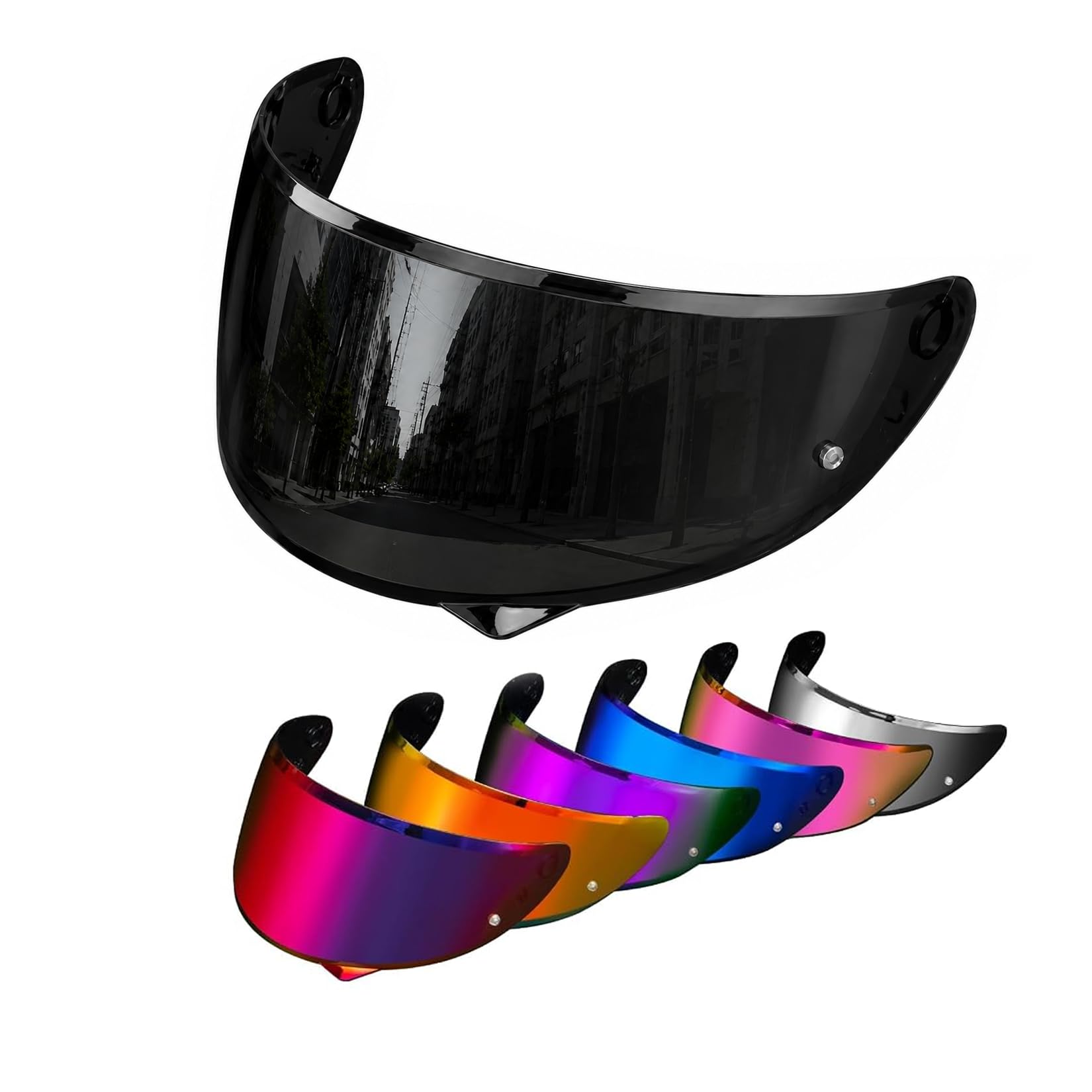 PSLER Shatterproof Motorcycle Helmet Visor for HJ-34P C10,Deep Black