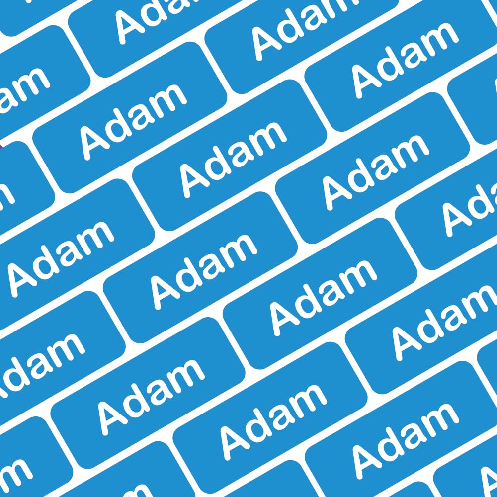 My Nametags® 175 Mini Name Stickers | Personalised Small Labels for School Supplies Like Pens, Pencils, Markers & Other Stationery | Waterproof Mini Tags for All Ages | Bright Blue