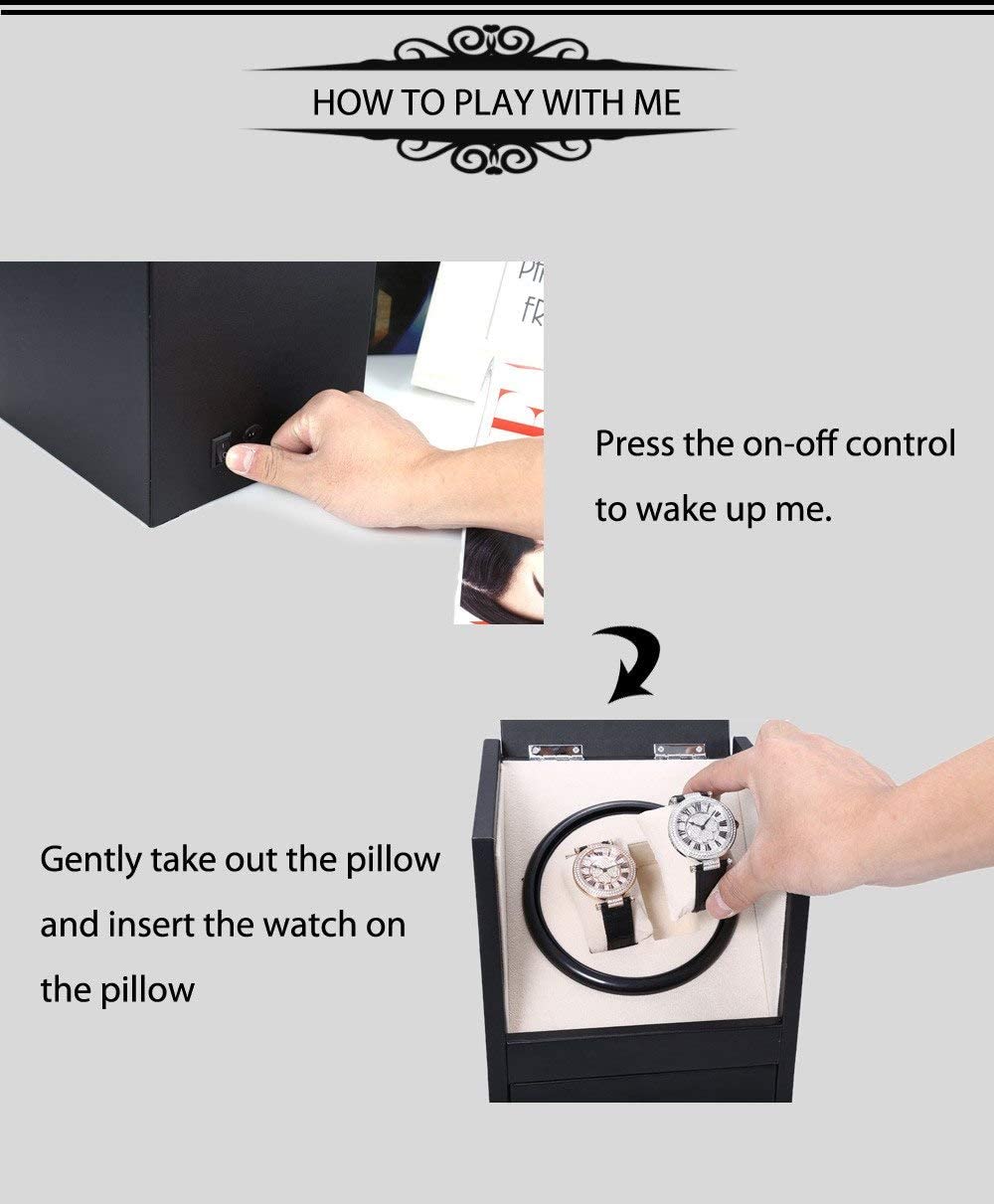 MR Maestro Relojero - Vitrina Watch Winder para Relojes Automáticos | 4 Variedades de Rotación | Funcionamiento Silencioso