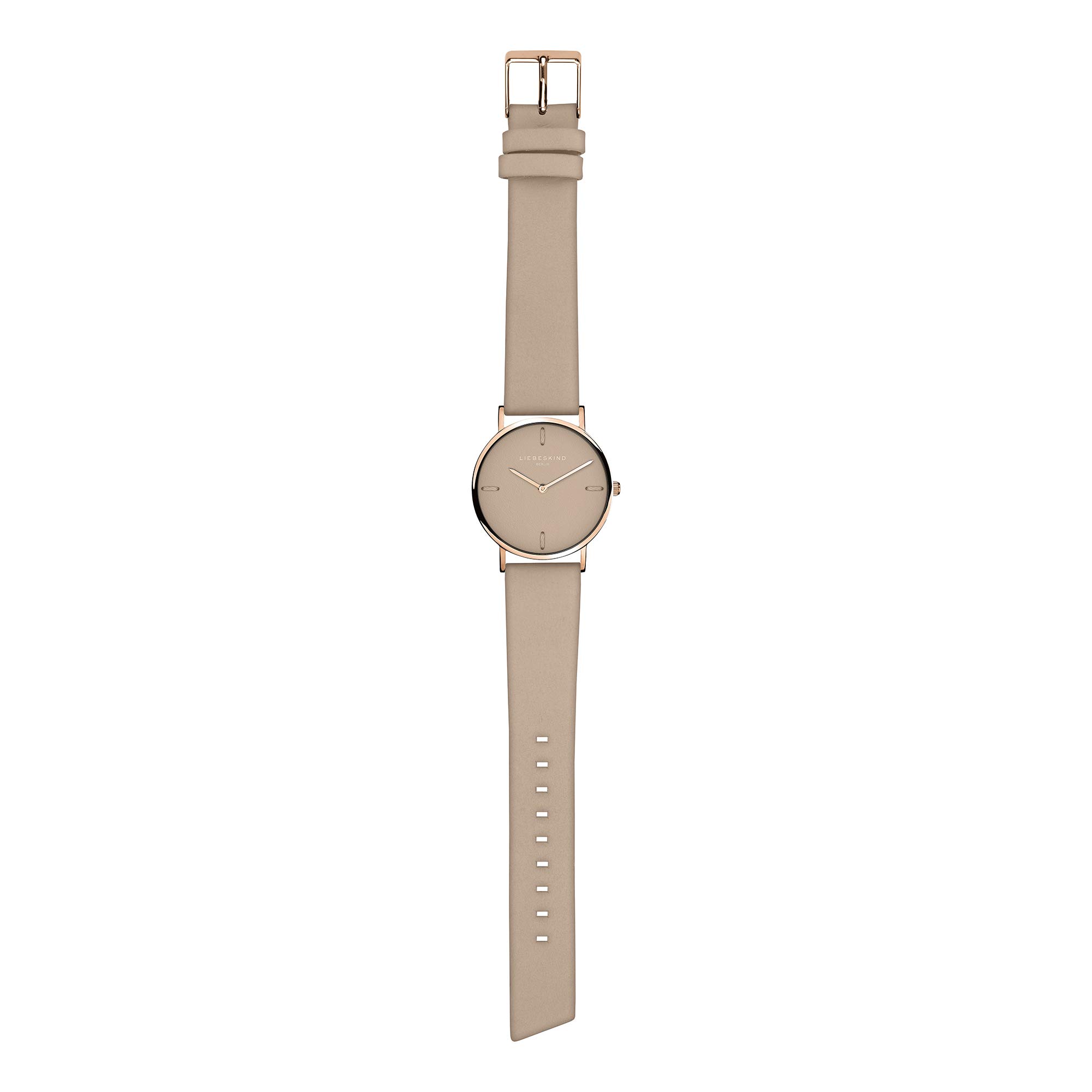 LIEBESKIND BERLIN Damen Armbanduhr mit Lederzifferblatt – Rundes Gehäuse 34 mm – Lederarmband – 5 ATM wasserdicht – Verschiedene Farben