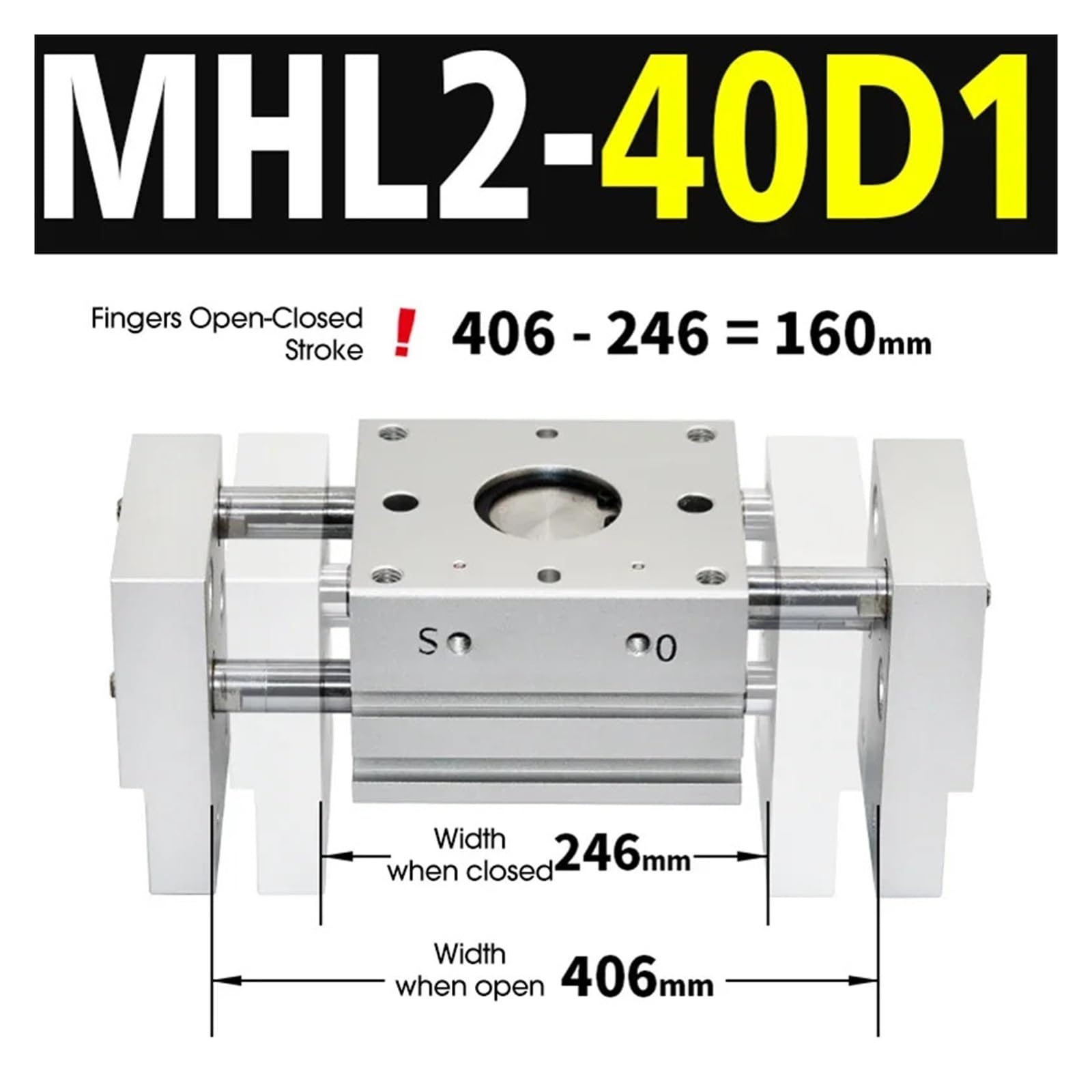 Pinza pneumatica di Tipo T di Ricambio for Pinza pneumatica a Doppio Effetto MHL2 10D/16D/20D/25D/10D1/16D1/20D1/25D1(MHL2-40D1)