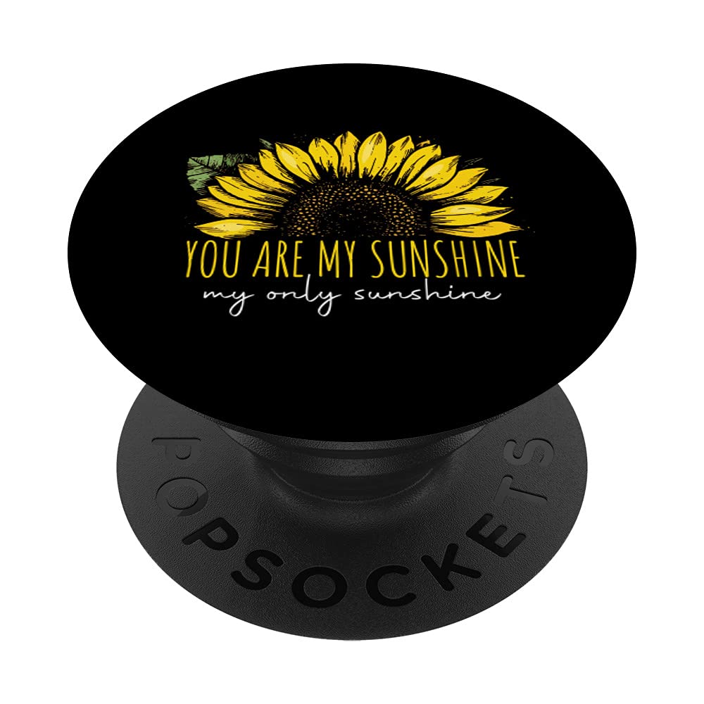 You Are My Sunshine Women Summer Vintage Retro Sunflower PopSockets Swappable PopGrip