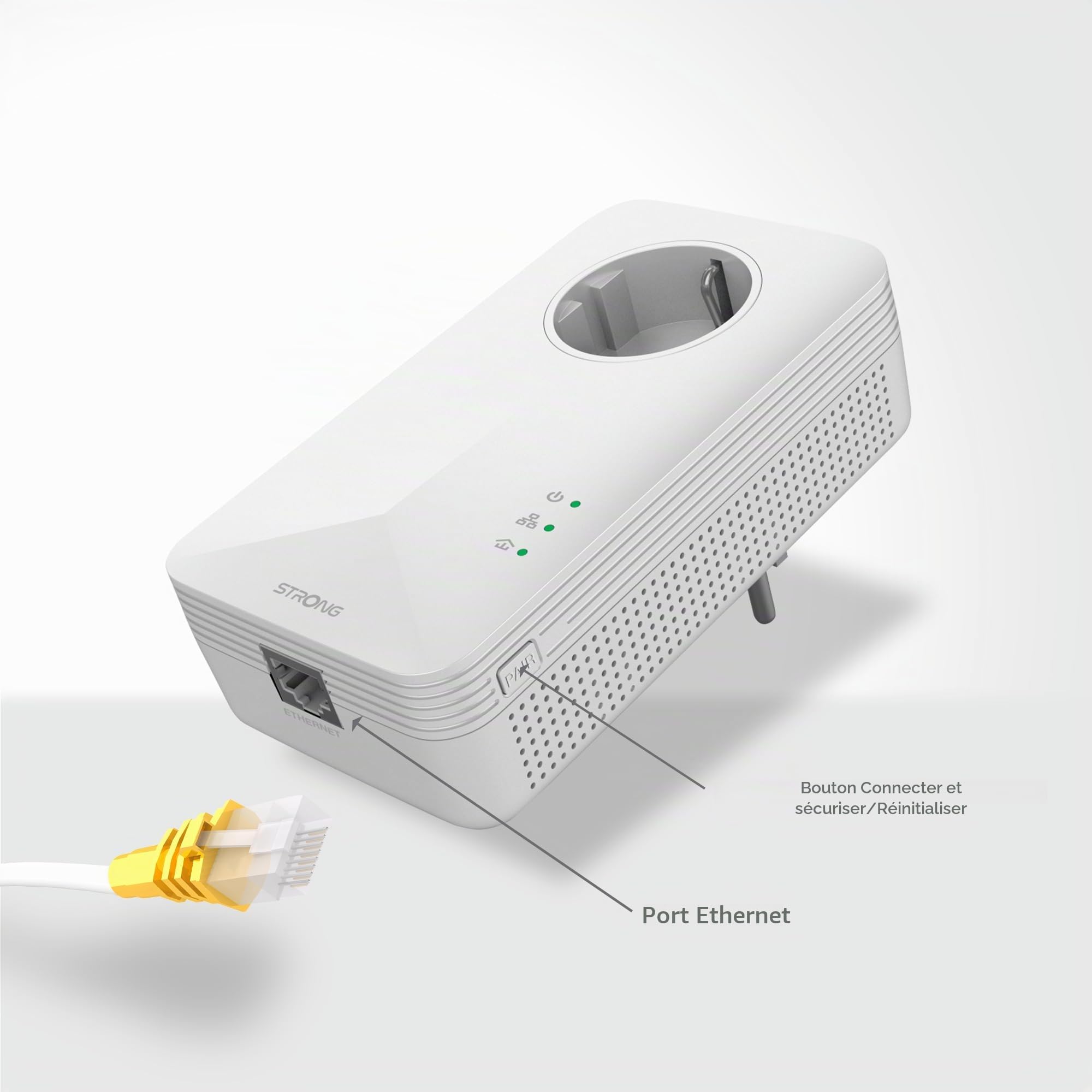 Strong CPL 1000 Mbps | Lot de 2 | Prise filtrée | Port Gigabit Ethernet | Compatible avec Box Internet | Idéal pour Multi TV | HD Streaming | Prêt à l'emploi | Garantie 4 Ans