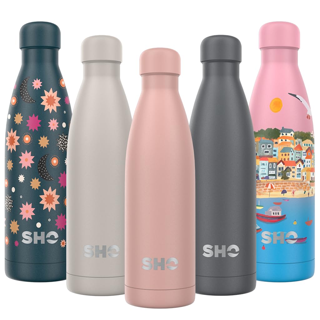 SHO Stainless Steel Water Bottle - Leak Proof, BPA Free, No Sweat, Vacuum Insulated Double Walled Metal Flask - Original 2.0-12 Hours Hot 24 Hours Cold