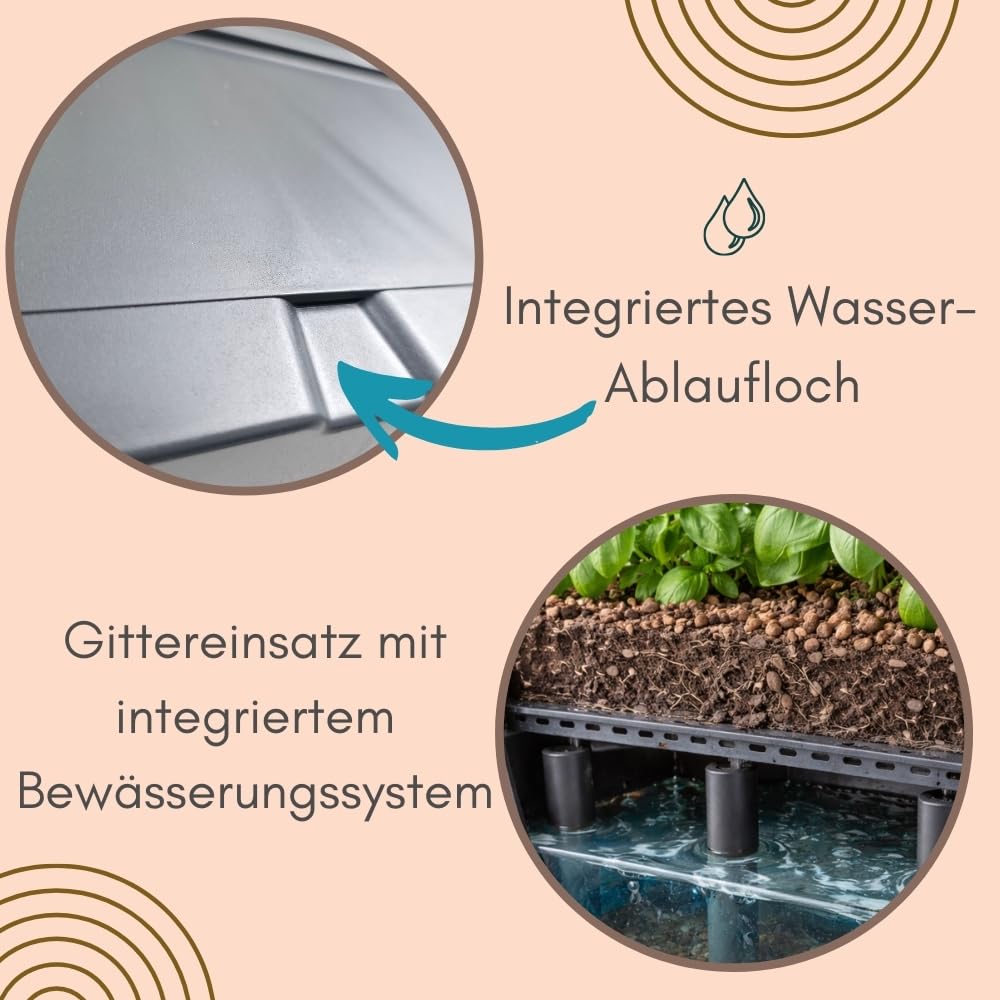 2er Set Pflanzkübel mit Sichtschutz Hochbeet Balkon 3 Etagen Vertikalbeet mit Sichtschutz Blumenkasten Balkon Hoch Pflanzentreppe Pflanzpyramide Hochbeet Garten