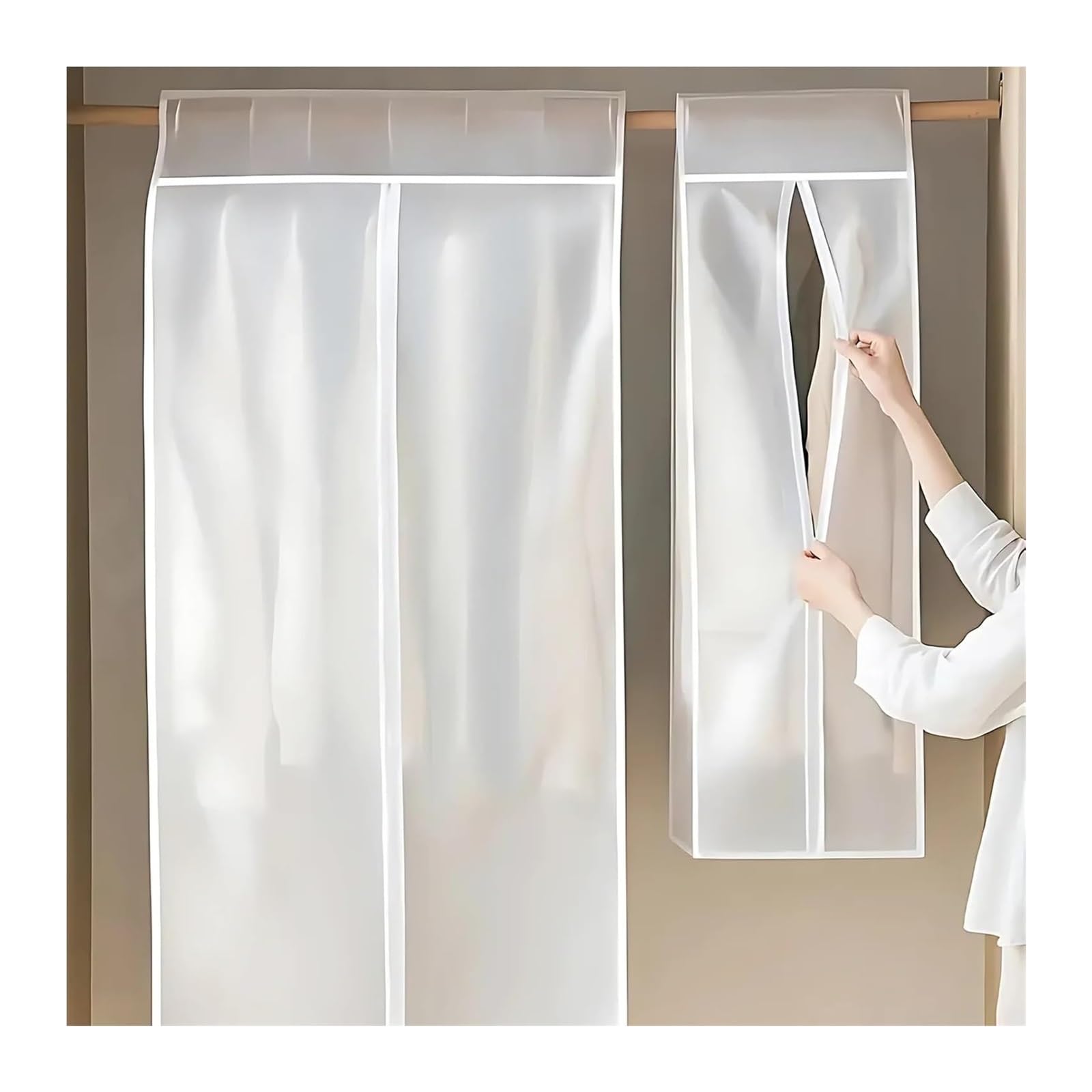 Copriabiti trasparenti da appendere, Copertura for appendiabiti trasparente, varie misure e confezioni(3pcs,60X50X110CM)