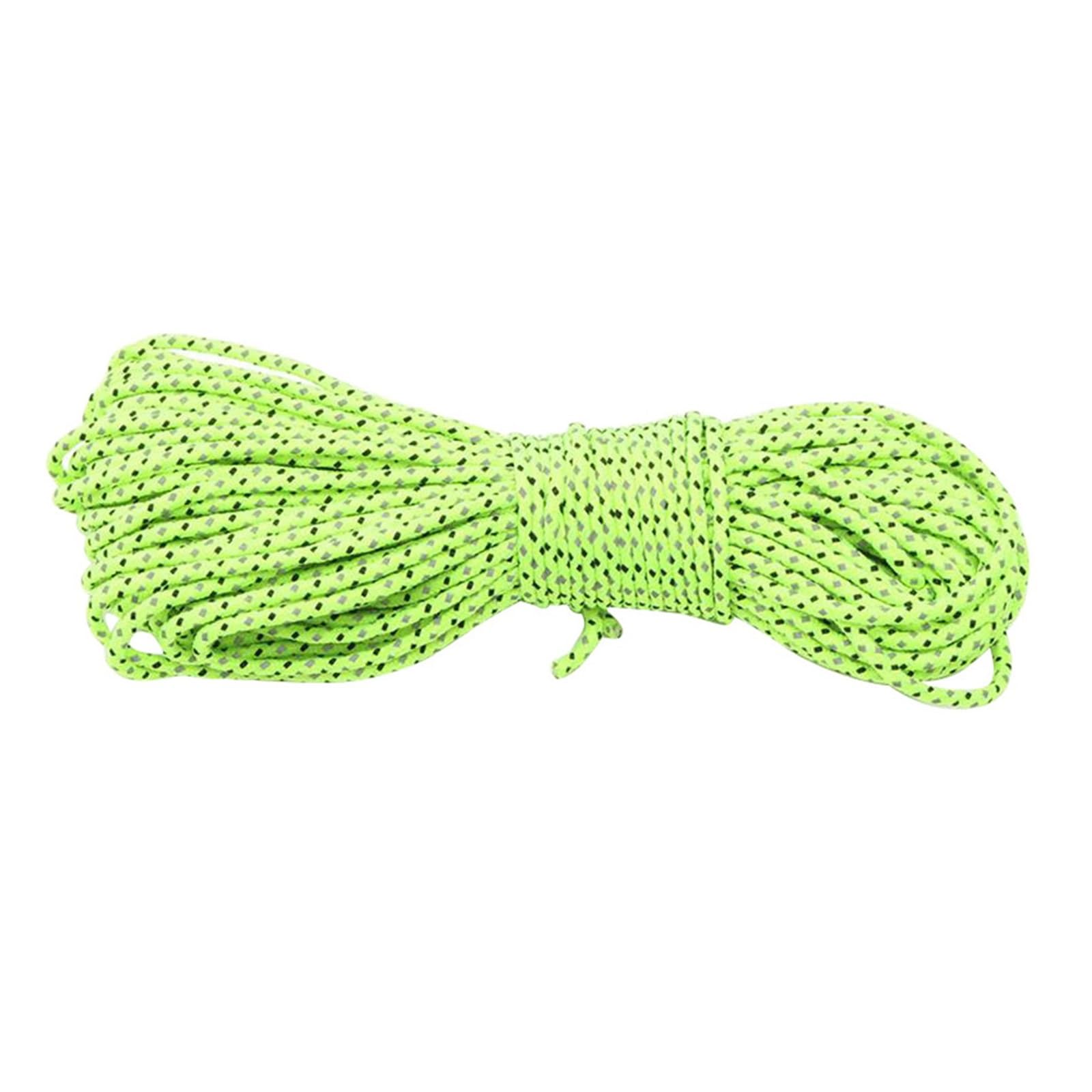 Guy Ropes 3PCS 20m Reflective Guyline Tent Rope Runners Fluorescent Green Guy Line Cord Paracord Outdoor Camping Hiking Accessories
