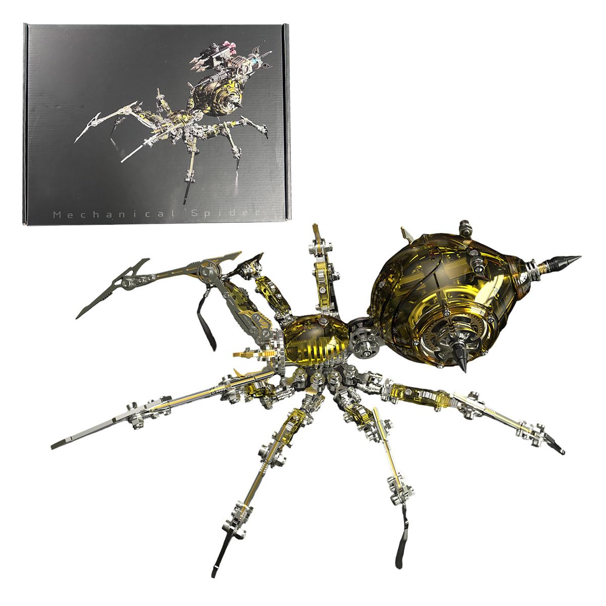 Kit di montaggio del modello di montaggio Steampunk 3D in metallo meccanico guerra ragno