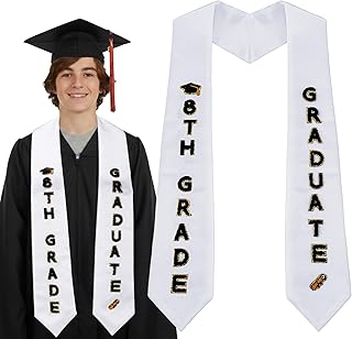 Sosation Grade Graduation Stole Chenille Letter Class of 2026 Grade Graduation Sash Gift Party Decorations Supplies