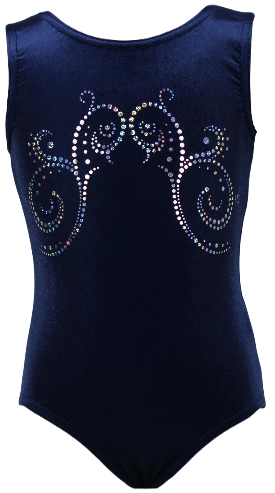 Mädchen Gymnastikanzug mit Glitzerplättchen – Kurzarm Turnanzug aus Samt oder LYCRA®-Fasern mit Rundhalsausschnitt – Made in Germany