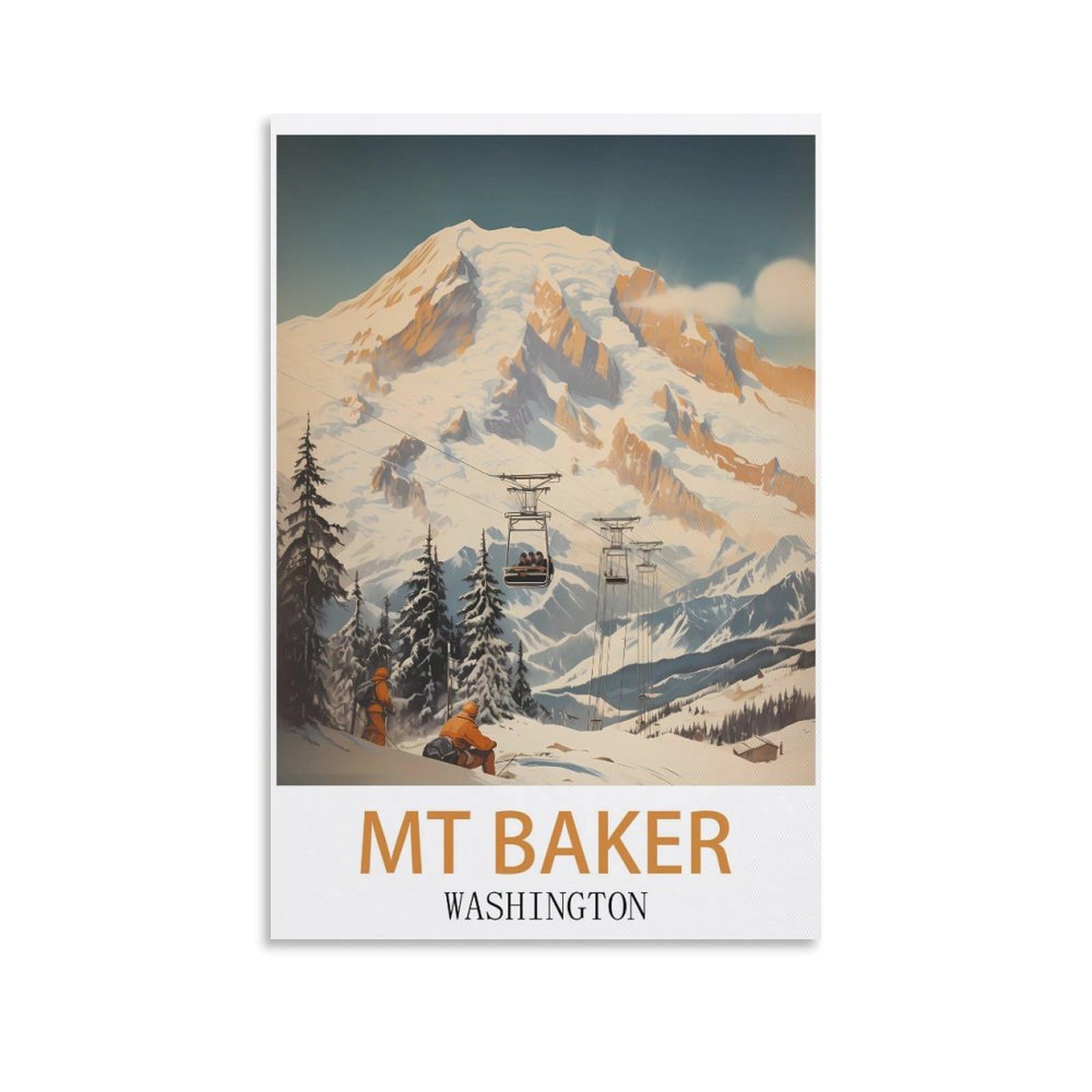 EZMLFA 5D Diamond Painting Kits,Mt Baker Washington,Diamond Painting Kits for Beginners Round Full Drill Painting with Diamonds Gem Art for Home Wall Decor 50x60cm