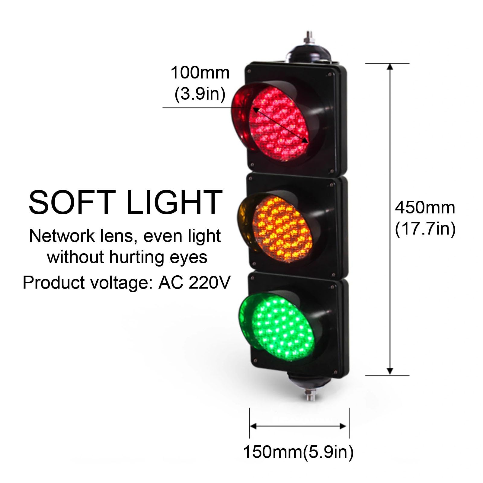 Feu de Signalisation avec Télécommande, Feu de Feu Tricolore Industriel à LED, Boîtier PC, Feux Stop et Marche, Extérieur Étanche IP65, Plug & Play(Remote control 1000m)