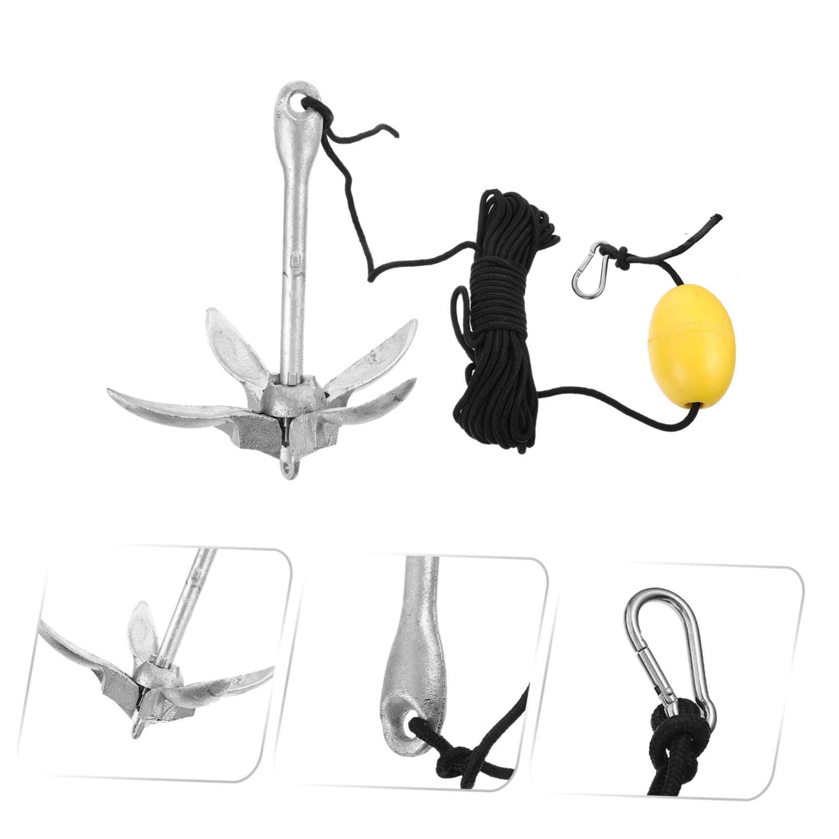 Ancla Plegable de Metal de 4 Garras para Kayak y Canoa
