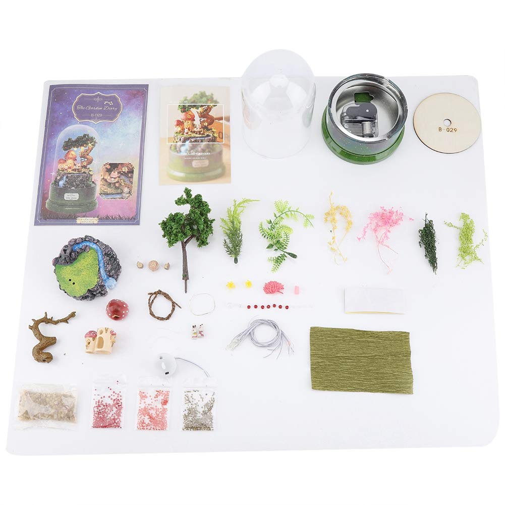 Diy House Kit, Doll Kit 4.3 * 7.3 Inch with Rotate Music Box House Kit for Decoration