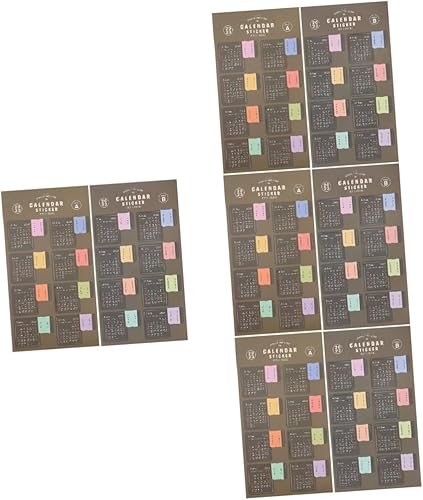 20 juegos de calcomanías de índice de calendario, calcomanías de calendario mensual 2023, pestañas mensuales para planificadores, impresora,