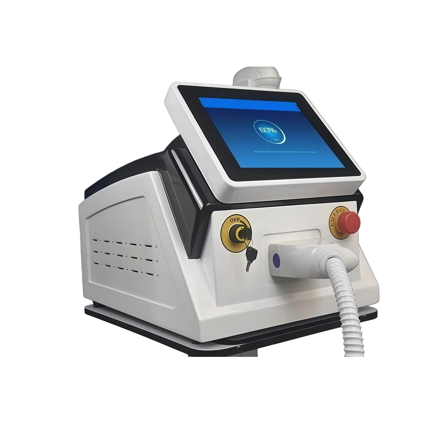 Apparecchio professionale per la depilazione laser a diodo da 4000 W, con 4 lunghezze d'onda (755, 808, 940,1064nm) per una depilazione intelligente e un'impugnatura ghiacciata per lenire la pelle